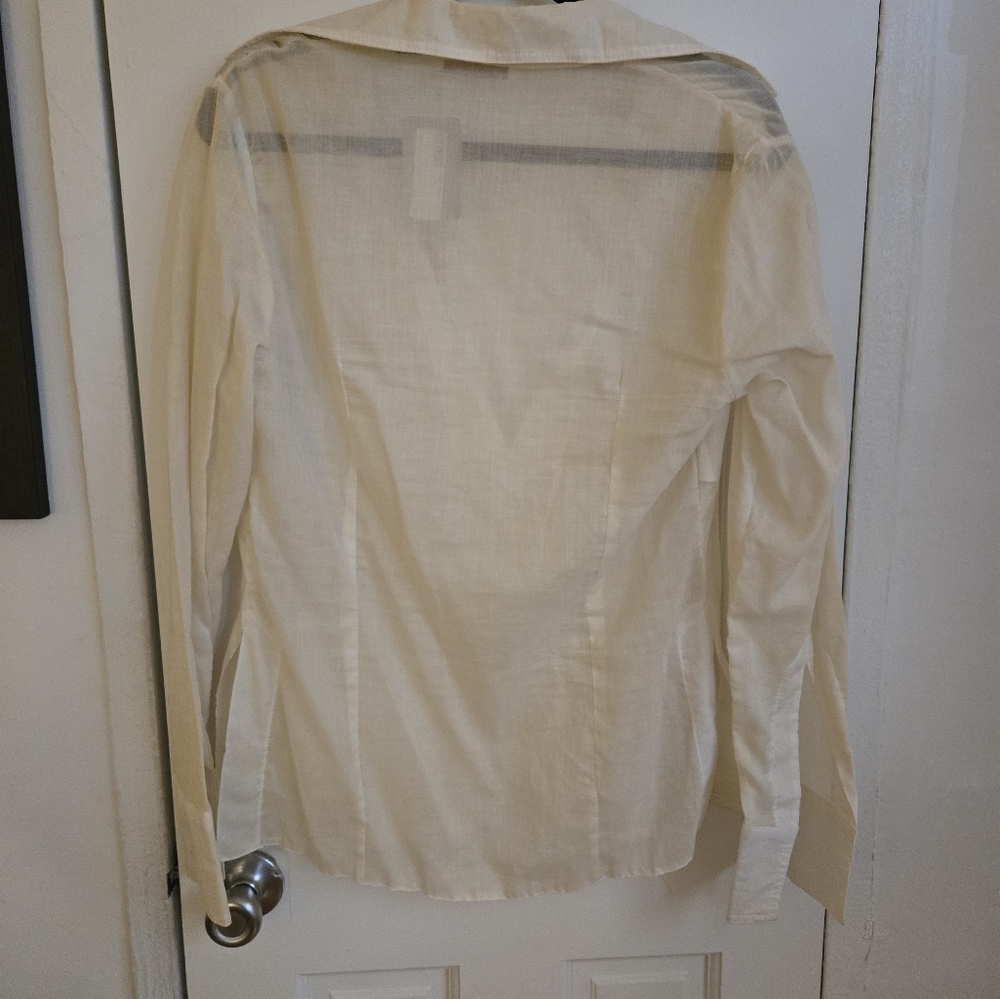 DIABLESS Cream Cotton Tunic Blouse • Small • French Girl Minimalist Cottagecore - Picture 3 of 3